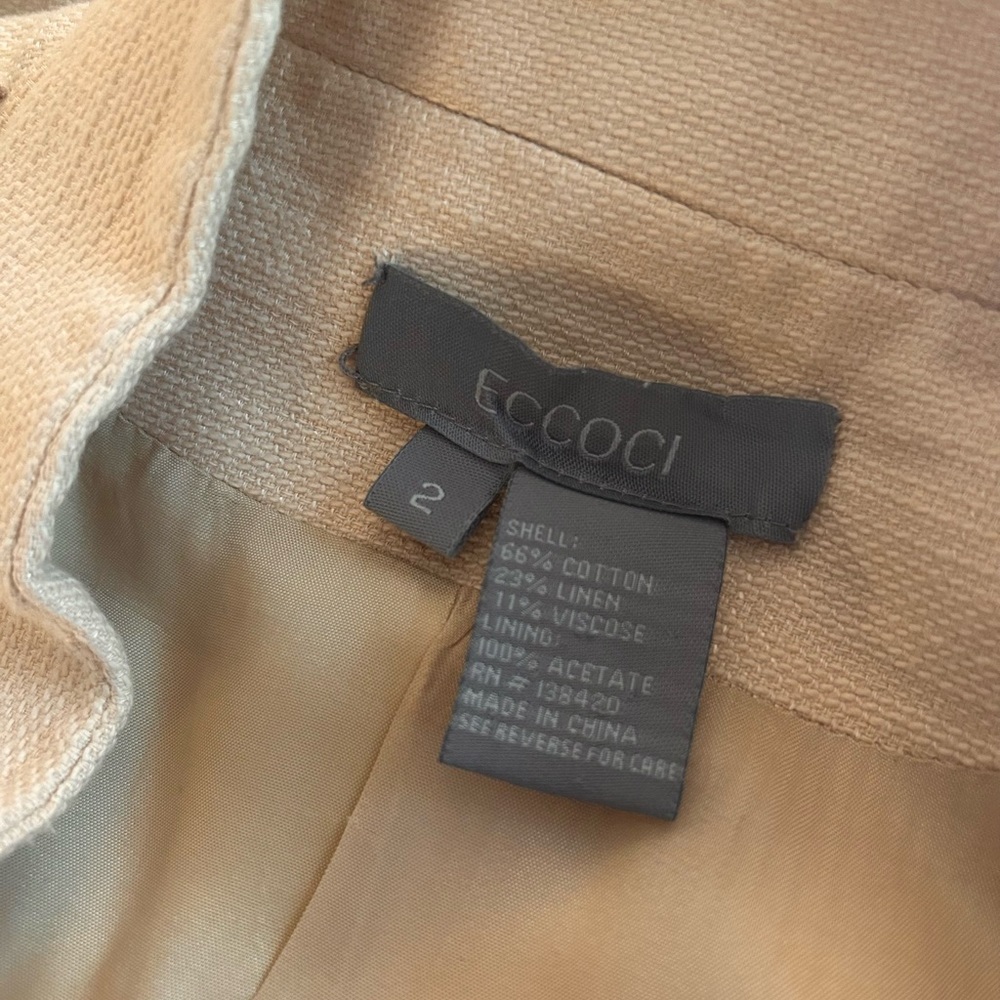 Elegant Eccoci Cream Women's Coat - Picture 5 of 5